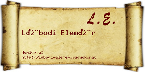 Lábodi Elemér névjegykártya